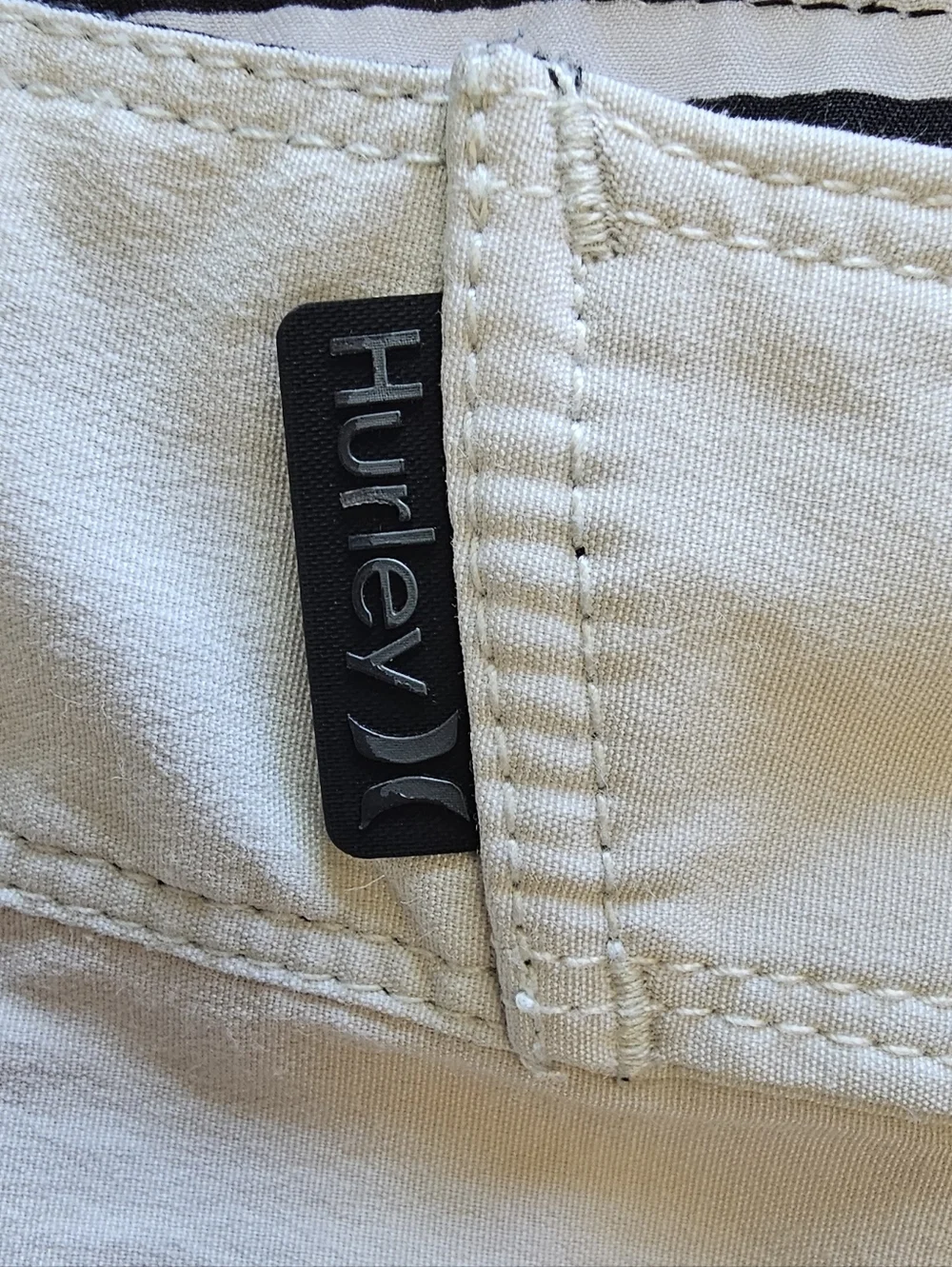 Pendleton/Hurley White Boardshorts with Teal, Pink, Yellow & Gray Stripes